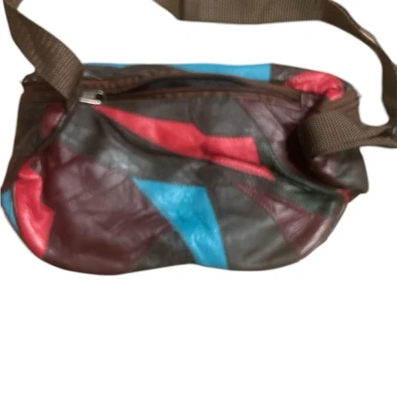 Vintage Fannie Pack/Pak Multicolored Patchwork Color Blocked Unisex Waist Bag